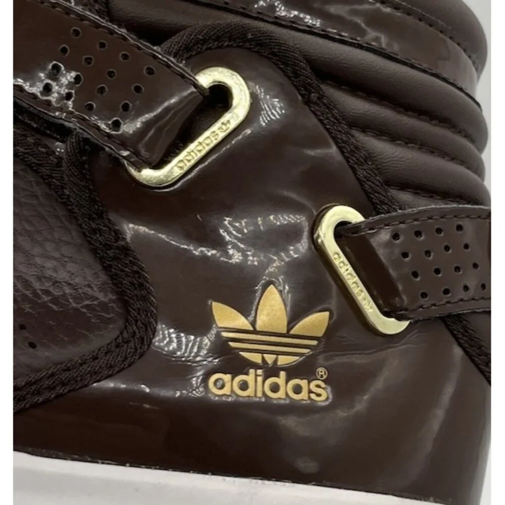 Adidas Adi-Rise Mid Men’s Size 8 Shoes Dark Brown Leather Gold Accents G20518 - Picture 9 of 12